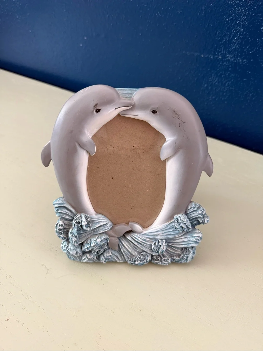 Vintage 1990s 2000s Y2K Dolphin Ocean 3D Resin Picture Frame Fits 5